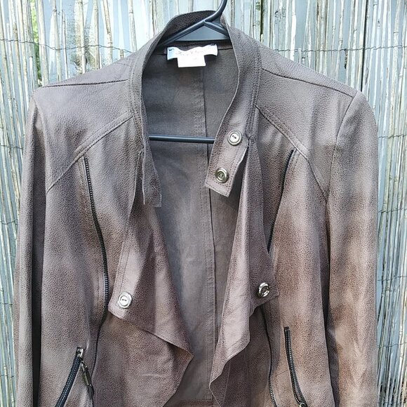 Jus D' Orange Paris Open Biker Brown Jacket - Sz.3 - Picture 2 of 14